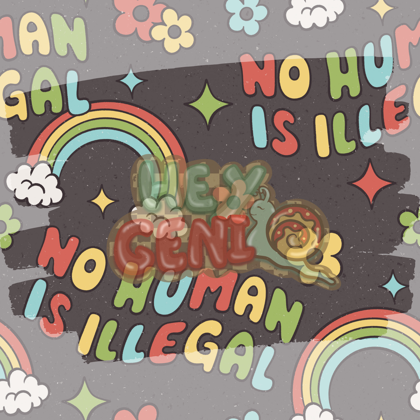 COLORFUL NO HUMAN IS ILLEGAL