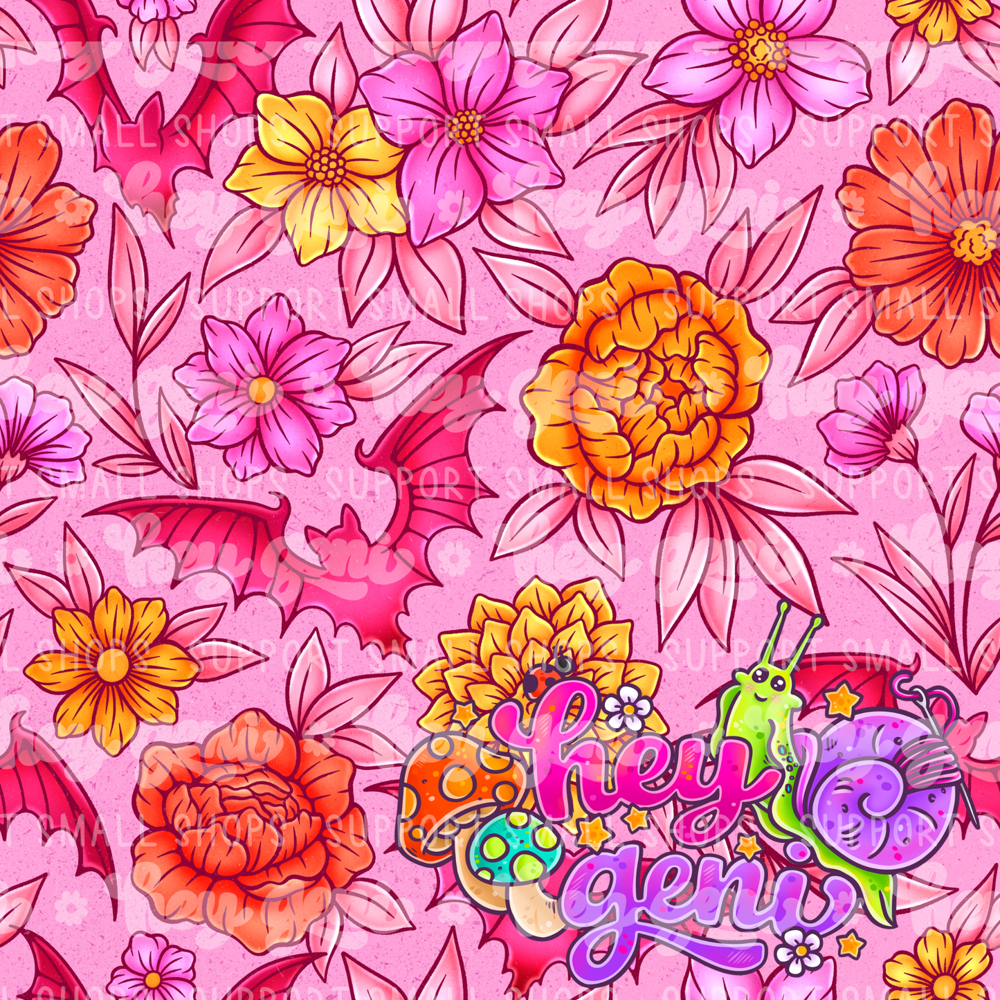 PINK FLORAL BATTYS